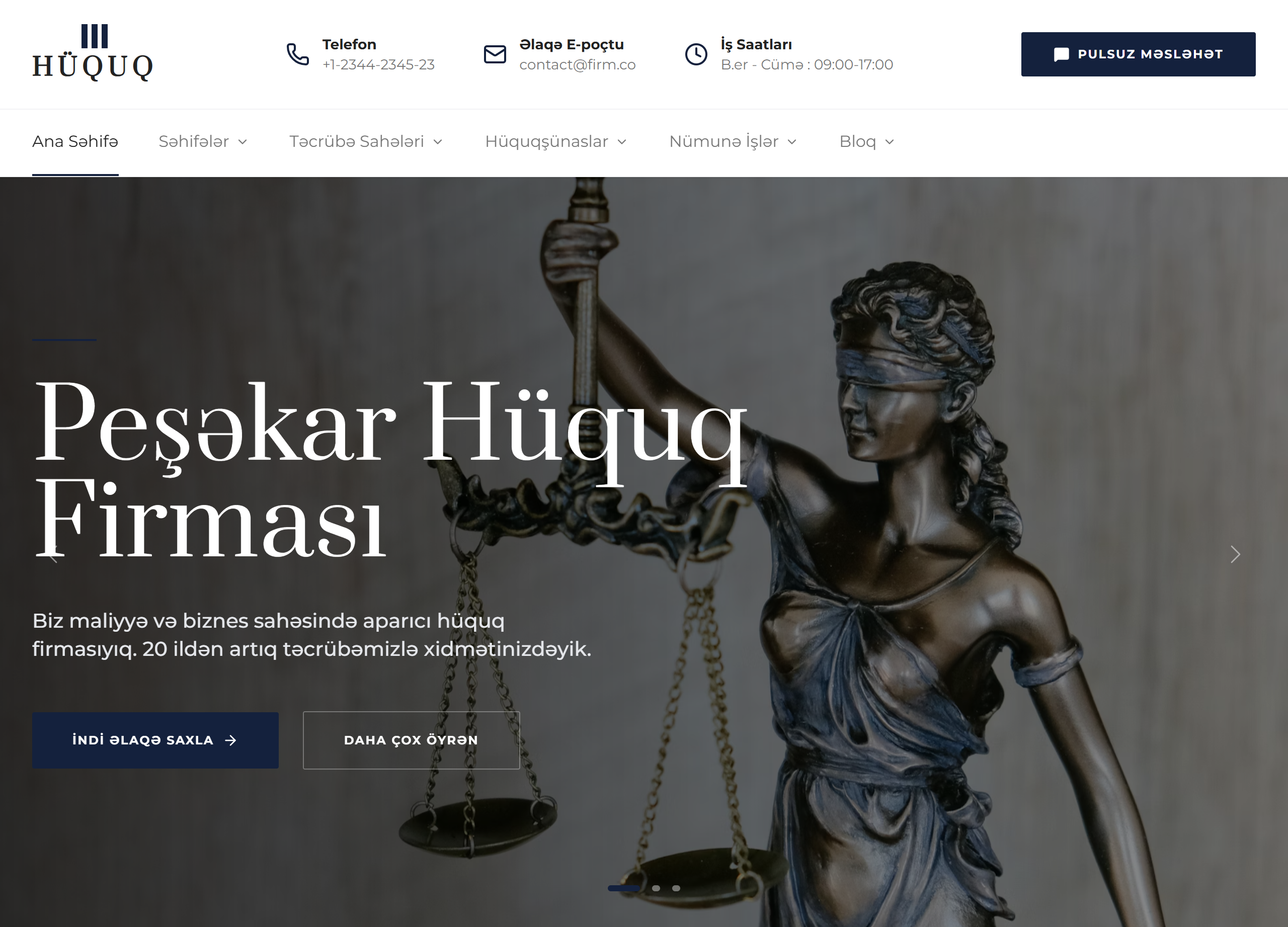 Hüquq firması üçün hazır vebsayt