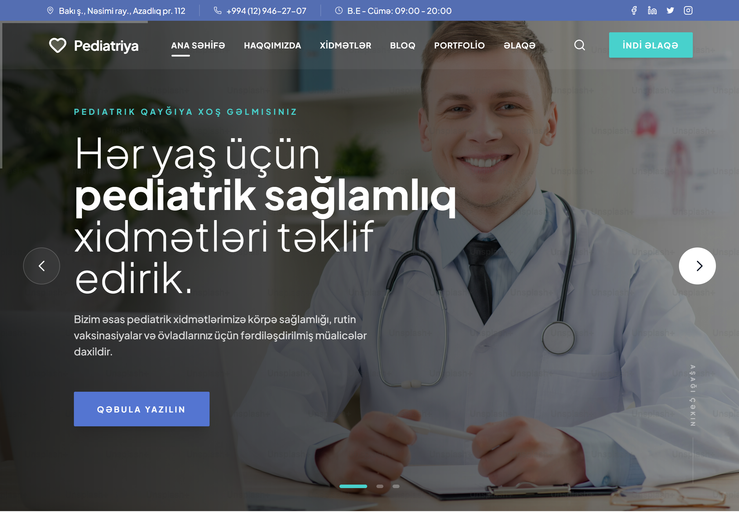 Həkimlər üçün hazır vebsayt