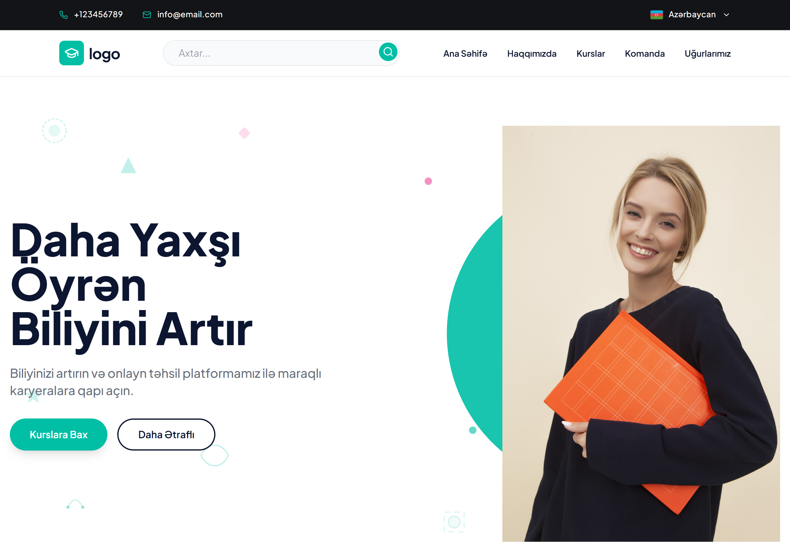 Təhsil mərkəzi üçün hazır vebsayt